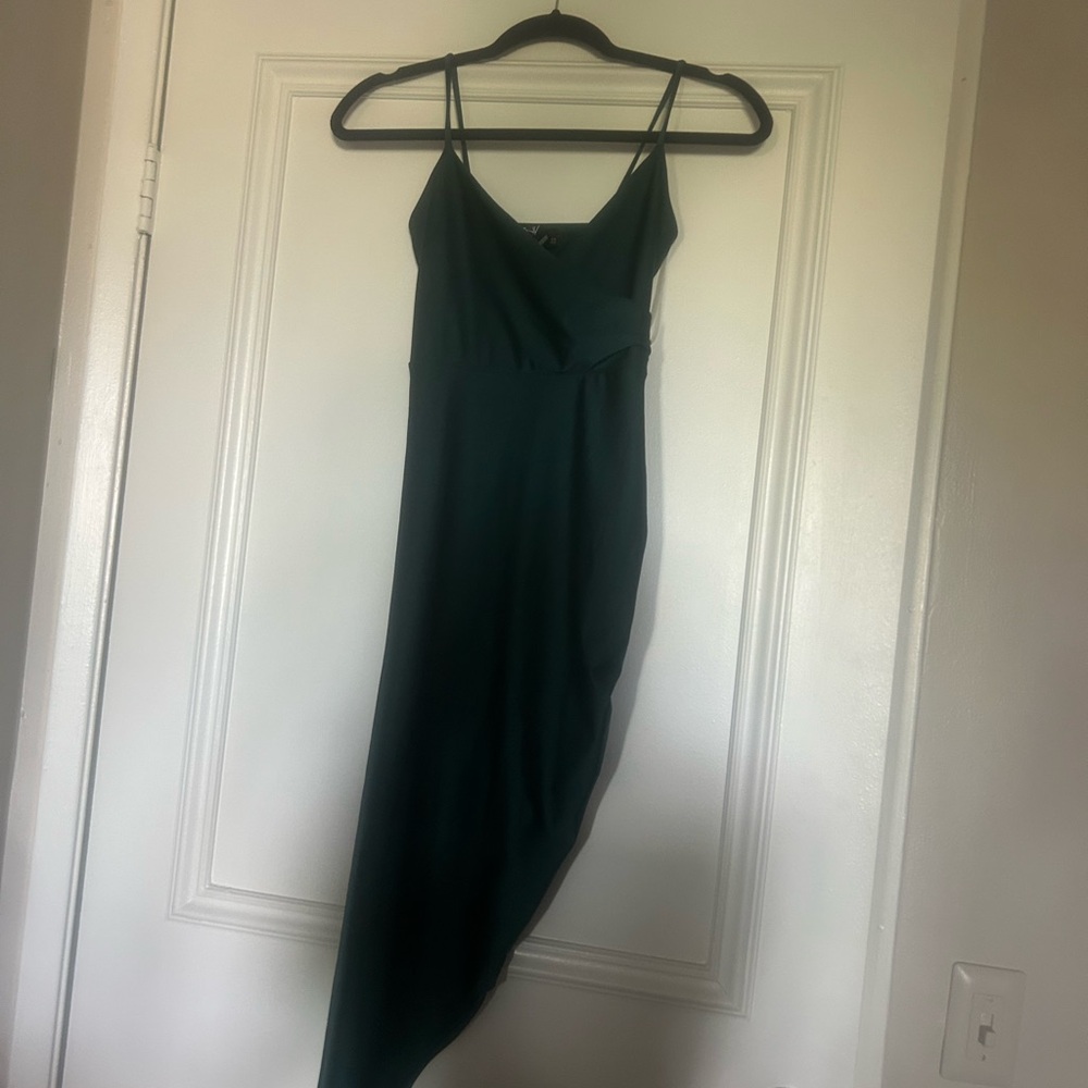 Windsor Asymmetrical Dark Green Dress
